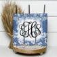 EDITABLE Denim Lace Monogram 20oz Straight Tumbler Wrap Designs, Make Your Own Custom Peronalized Design, Easy Canva Tempalte