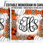 EDITABLE Thanksgiving Monogram 20oz Straight Tumbler Wrap Designs, Make Your Own Custom Peronalized Design, Easy Canva Tempalte