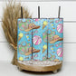 Summer Vacation, Beach Summer 20oz Tumbler Wrap, Seamless Skinny Tumbler, Sublimation Design PNG - 1291