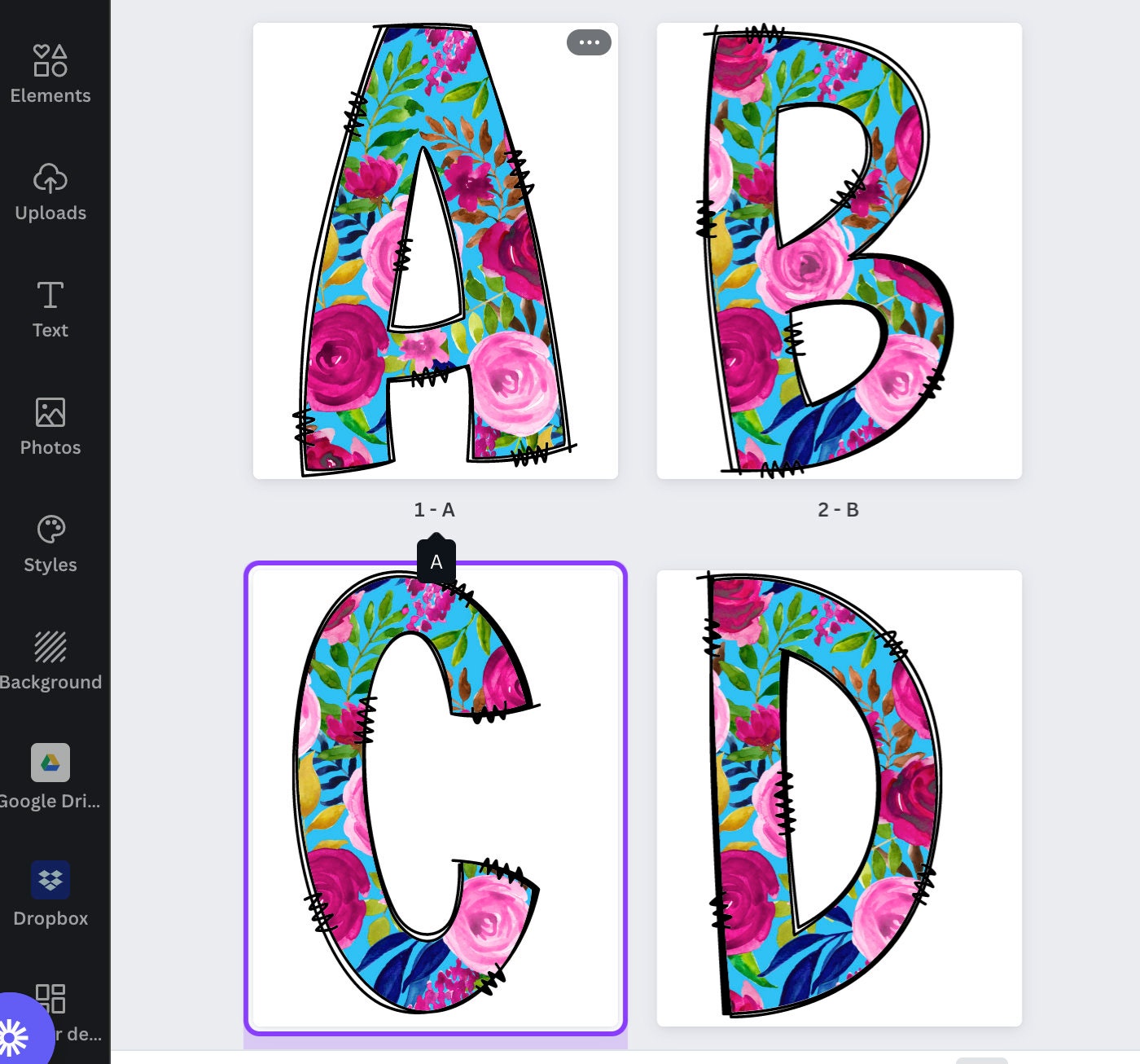 Fill your own Doodle Letters on CANVA with Commercial Use Allowed. Drag and Drop Alphaset Alphabet Letters PNG Editable Canva Frame Designs