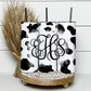 EDITABLE Cowhide Monogram 20oz Straight Tumbler Wrap Designs, Make Your Own Custom Peronalized Design, Wester Cow Lover Easy Canva Tempalte