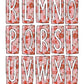 Retro Pink Red Box Doodle Letters, Western Hand Drawn Doodle Alphabet Set, Sublimation Designs PNG - 106 PATTERN