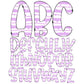 15oz Tumbler Wrap with Matching Doodle Letters, Hand drawn Alphabet, Kids Tumbler Sublimation PNG - Pattern 145