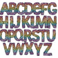Rainbow Doodle Letters with Matching Tumbler Template, Leopard Doodle Alphabet Font PNG, 20 oz Tumbler, Sublimation, Waterslide Designs
