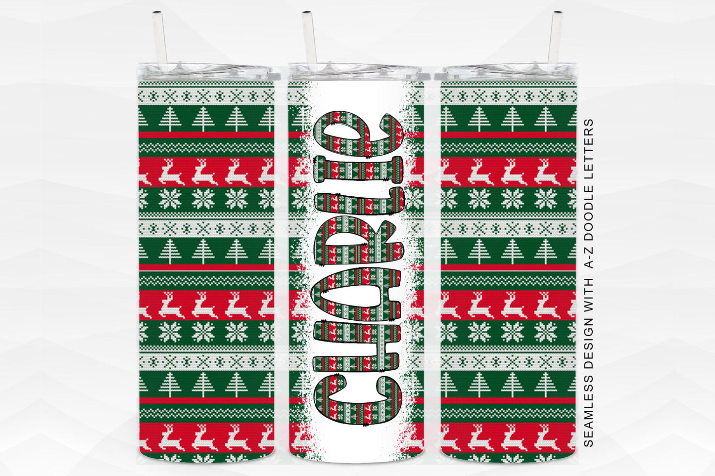 20oz Tumbler Wrap with Matching Doodle Letter Alphabet PNG DESIGN 81