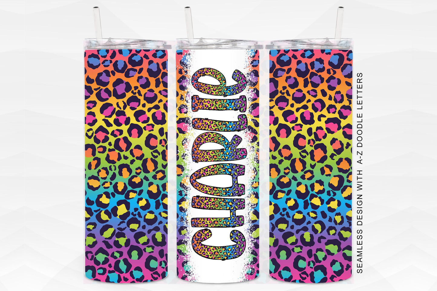 20oz Tumbler Wrap with Matching Doodle Letter Alphabet PNG DESIGN 65