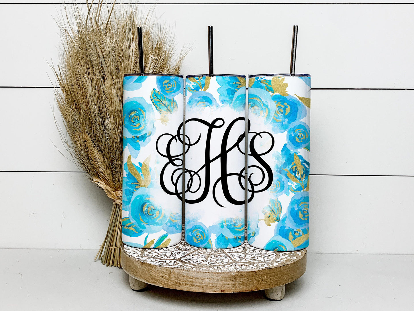 EDITABLE eal Monogram 20oz Straight Tumbler Wrap Designs, Make Your Own Custom Peronalized Design, Easy Canva Tempalte