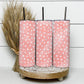 White Dots On Peach Background, Blush Pink Watercolor 20oz Tumbler Wrap, Seamless Skinny Tumbler, Sublimation Design PNG - 15