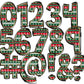 Ugly Sweater Doodle Alphabet Letters PNG Bundle, Christmas Design Hand Drawn Doodle, Cow Print Sublimation Alpha Set Designs PNG Digital