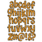 Bees Doodle letters, Hand Drawn Doodle Alpha Bundle Patterned Numbers & Alphabet Doodle Set Sublimation Font PNG