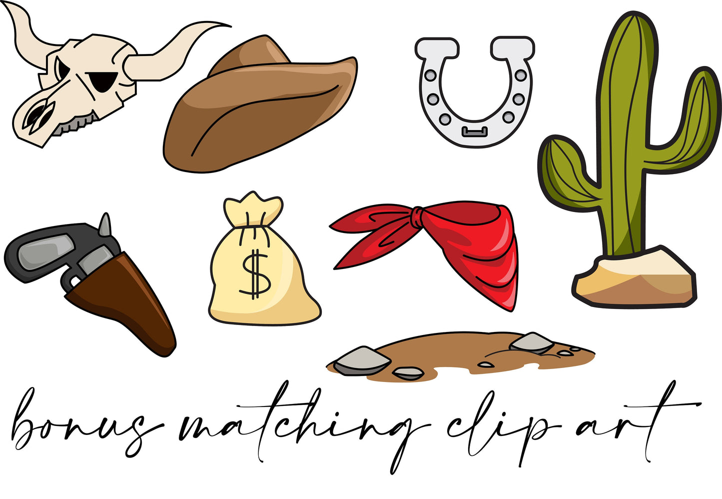 Cowboy Doodle letters with Clip Art PNG Files, Make your own Name, Doodle Alpha Bundle, Country Western Clipart Alphabet Doodle Set PNG