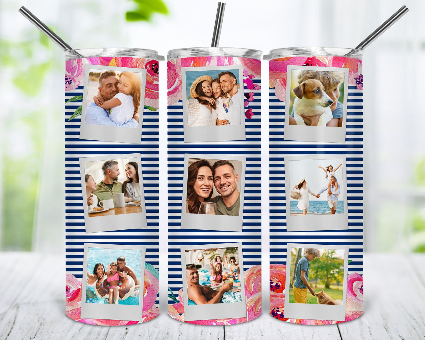 500+ Add Your Own Photo 20oz Tumbler Designs, Floral Glitter Watercolor Sublimation Tumbler Design - 20oz Straight Tumbler Template - PNG