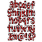 Christmas Plaid Doodle letters, Hand Drawn Doodle Alpha Bundle, Sublimation Font PNG, Patterned Numbers & Alphabet,