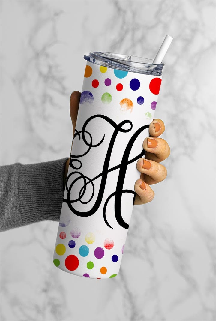 EDITABLE Monogram 20oz Straight Tumbler Wrap Designs, Make Your Own Custom Peronalized Design, Easy Canva Tempalte