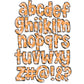 Pumpkins Doodle letters, Hand Drawn Doodle Alpha Bundle, Sublimation Font PNG, Patterned Numbers & Alphabet,