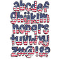 USA Alphabet Letters PNG Bundle, Patriotic American Flag Doodle Letters, Hand Drawn Alphabet Doodle, Sublimation Alpha Set Designs PNG