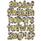 Sunflower Country Western Doodle letters, Hand Drawn Doodle Alpha Bundle, Sublimation Font PNG, Patterned Numbers & Alphabet,