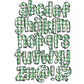 Gingham Green Doodle letters, Plaid Hand Drawn Doodle Alpha Bundle, Sublimation Font PNG, Patterned Numbers & Alphabet,