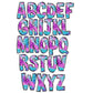 Pink Purple Blue Glitter Abstract Alphabet Letters PNG Bundle, Alcohol Ink, Hand Drawn Doodle, Sublimation Alpha Set Designs PNG
