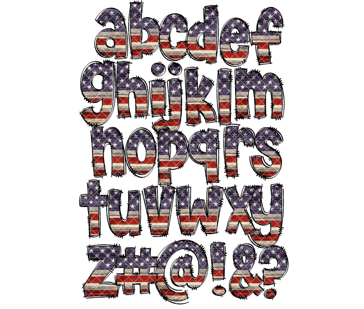 Usa Doodle Letters