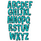 Turquoise Wester Alphabet Letters PNG Bundle, Country Rock Doodle Letters, Hand Drawn Alphabet Doodle, Sublimation Alpha Set Designs PNG