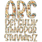 20oz Tumbler Wrap with Matching Doodle Letter Alphabet PNG DESIGN 62