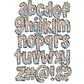 Retro Boho Floral Doodle letters, Hand Drawn Doodle Alpha Bundle Patterned Numbers & Alphabet Doodle Set Sublimation Font PNG