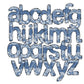 Denim Lace Doodle Letters with Matching Tumbler, Country Doodle Alphabet Font PNG, 20 oz Tumbler, Western Sublimation, Waterslide Designs