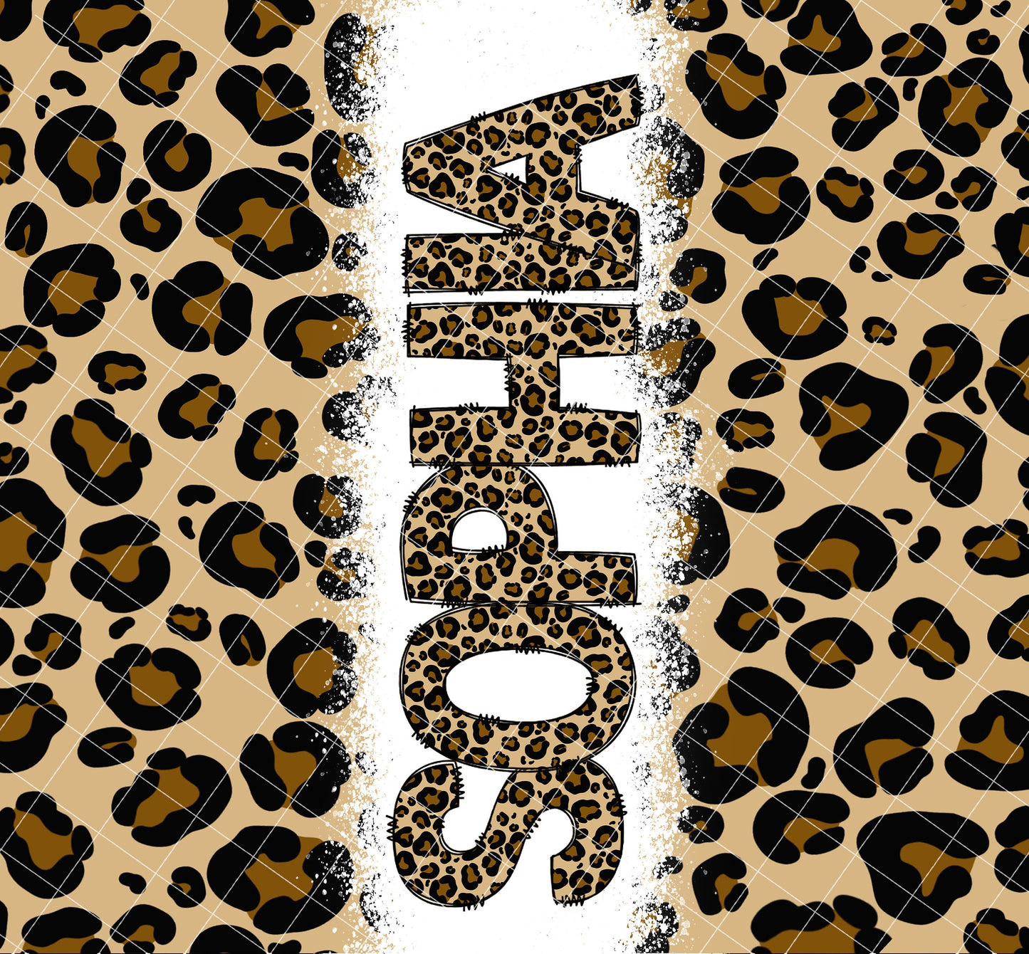 Cheetah Doodle Letters with Matching Tumbler Design, Brown Leopard Print Doodle Alphabet Font PNG, 20 oz Tumbler, Sublimation, Waterslide