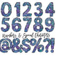 Neon Doodle Letters with Matching Tumbler Template, Leopard Doodle Alphabet Font PNG, 20 oz Tumbler, Sublimation, Waterslide Designs