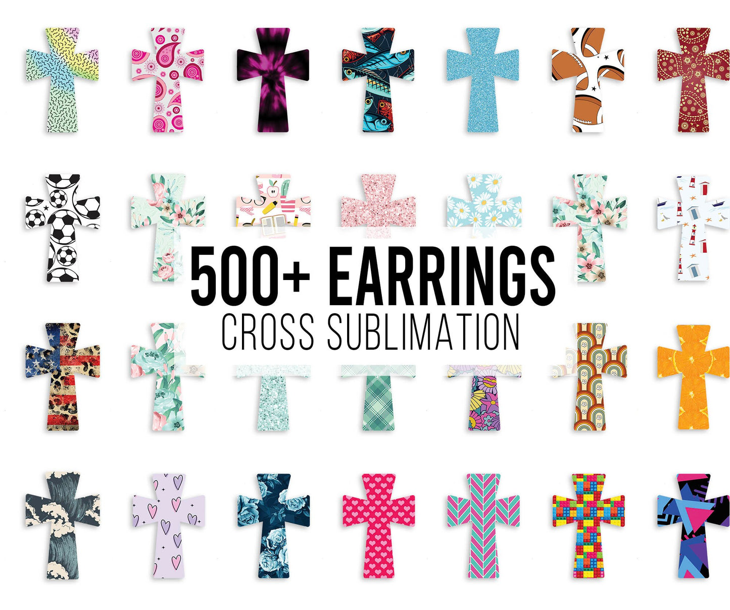 Cross Earrings Sublimation, Cross Sublimation, Cross Earring Bundle, Sublimation Files, Sublimation PNG