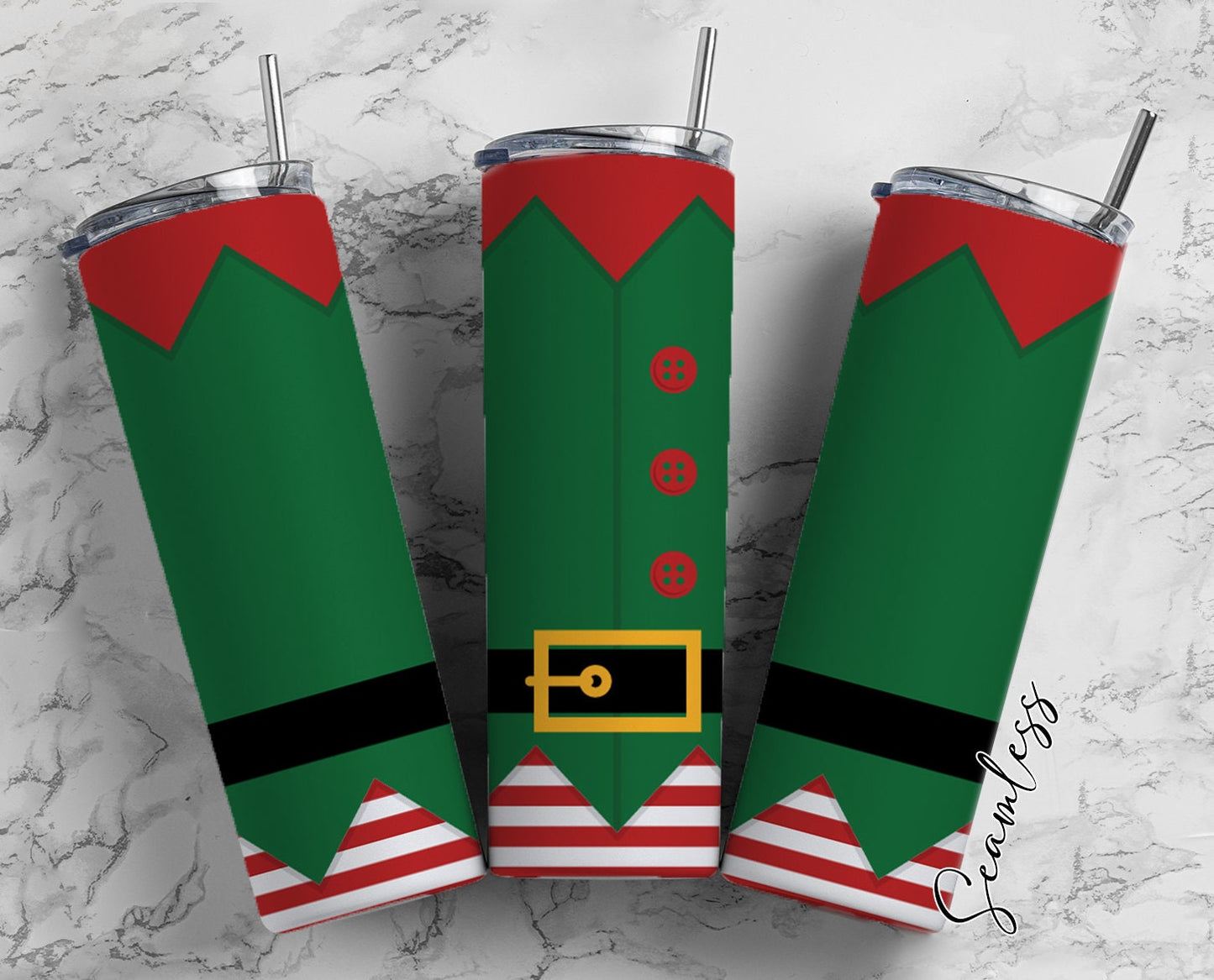 Christmas Tumbler Wrap Bundle Designs, Trending Sublimation Designs Downloads Santa Elf Skinny Tumbler 20oz Design - PNG Commercial Use