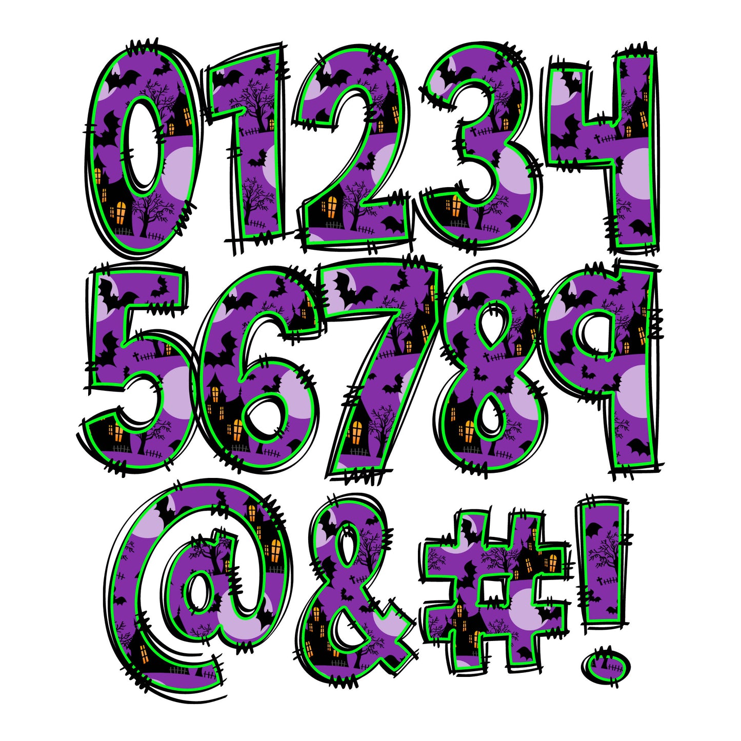 Halloween Doodle letters with Clip Art PNG Files, Make your own Name, Doodle Alpha Bundle, Halloween Clipart Alphabet Doodle Set PNG (2023-01-04 09.27.51)