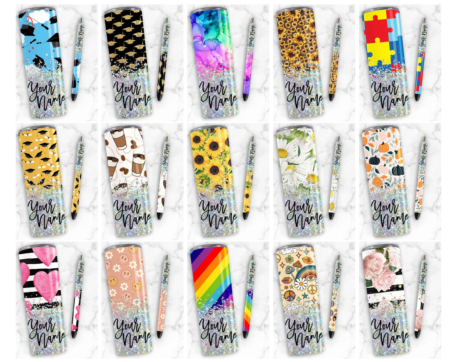 50+ Tumbler & Pen Bundle, Wraps for 20 oz Sublimation Tumbler, Floral Tumbler Cowhide Leopard Glitter Epoxy Waterslide Mega BUNDLE