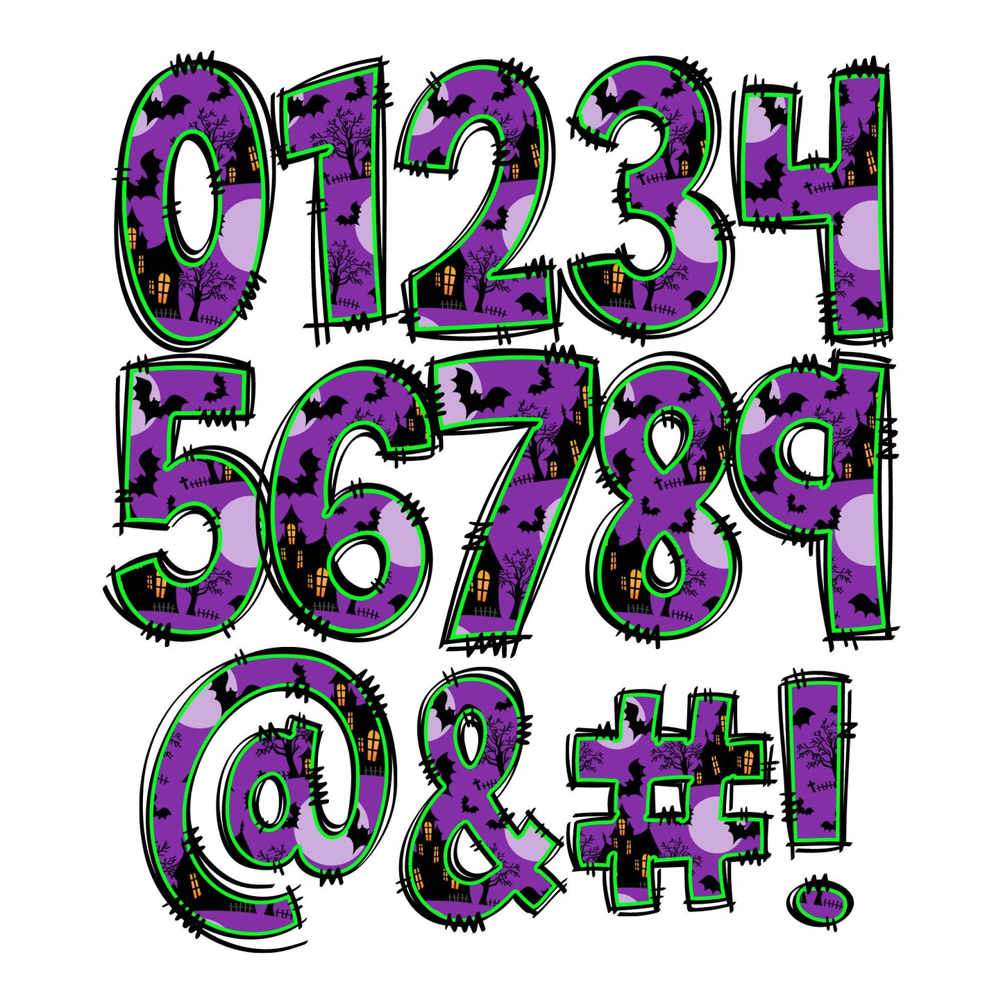 Halloween Doodle letters with Clip Art PNG Files, Make your own Name, Doodle Alpha Bundle, Halloween Clipart Alphabet Doodle Set PNG (2023-01-04 07.42.44)