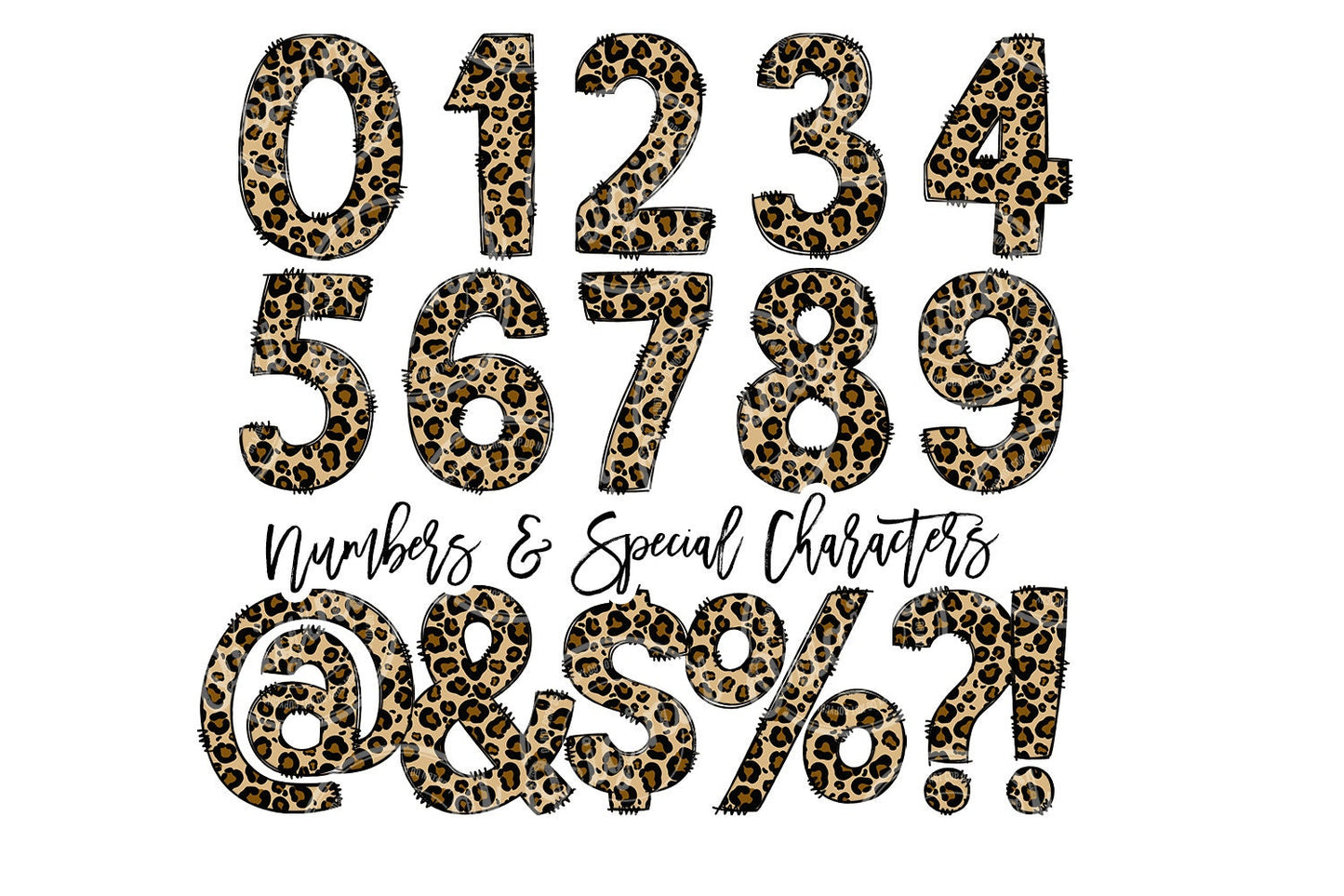 Cheetah Doodle Letters with Matching Tumbler Design, Brown Leopard Print Doodle Alphabet Font PNG, 20 oz Tumbler, Sublimation, Waterslide