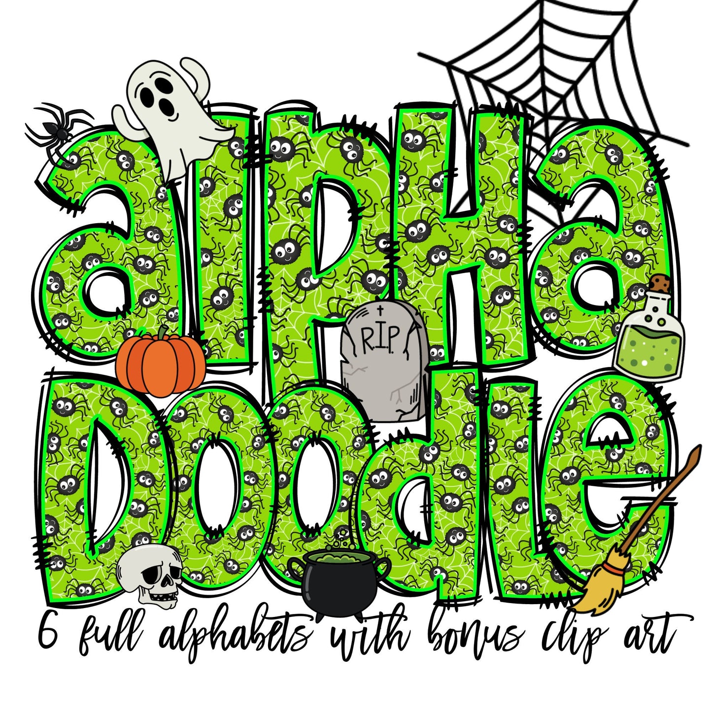 Halloween Doodle letters with Clip Art PNG Files, Make your own Name, Doodle Alpha Bundle, Halloween Clipart Alphabet Doodle Set PNG (2023-01-04 07.42.44)