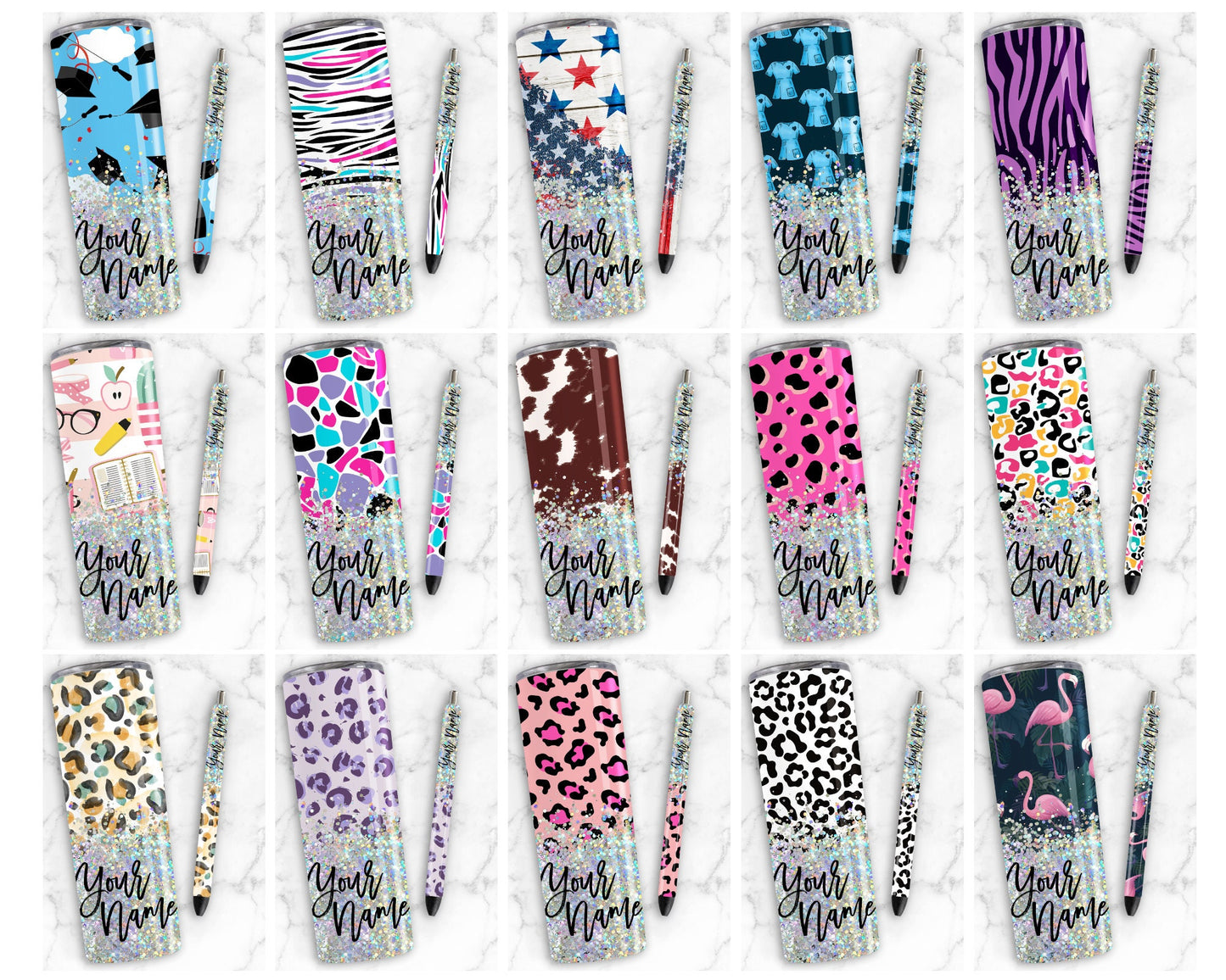 50+ Tumbler & Pen Bundle, Wraps for 20 oz Sublimation Tumbler, Floral Tumbler Cowhide Leopard Glitter Epoxy Waterslide Mega BUNDLE